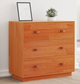 VidaXL Dressoir 80x40x75 cm massief grenenhout wasbruin