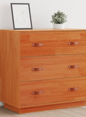 VidaXL Dressoir 80x40x75 cm massief grenenhout wasbruin