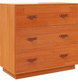 VidaXL Dressoir 80x40x75 cm massief grenenhout wasbruin