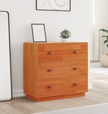 VidaXL Dressoir 80x40x75 cm massief grenenhout wasbruin