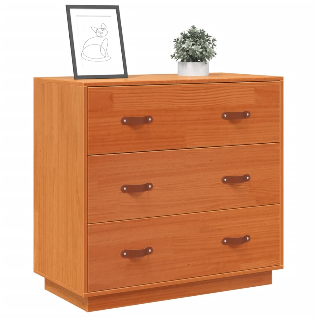 VidaXL Dressoir 80x40x75 cm massief grenenhout wasbruin