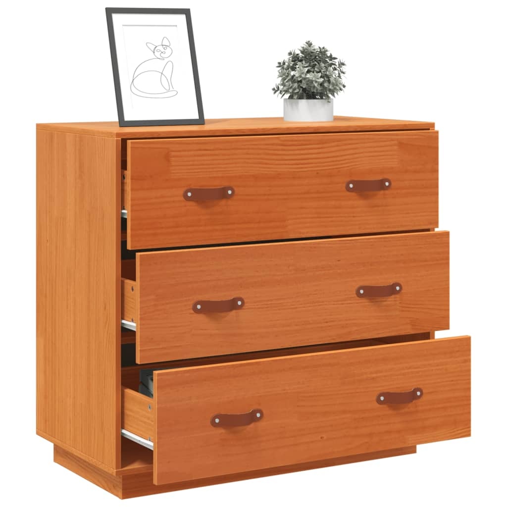 VidaXL Dressoir 80x40x75 cm massief grenenhout wasbruin