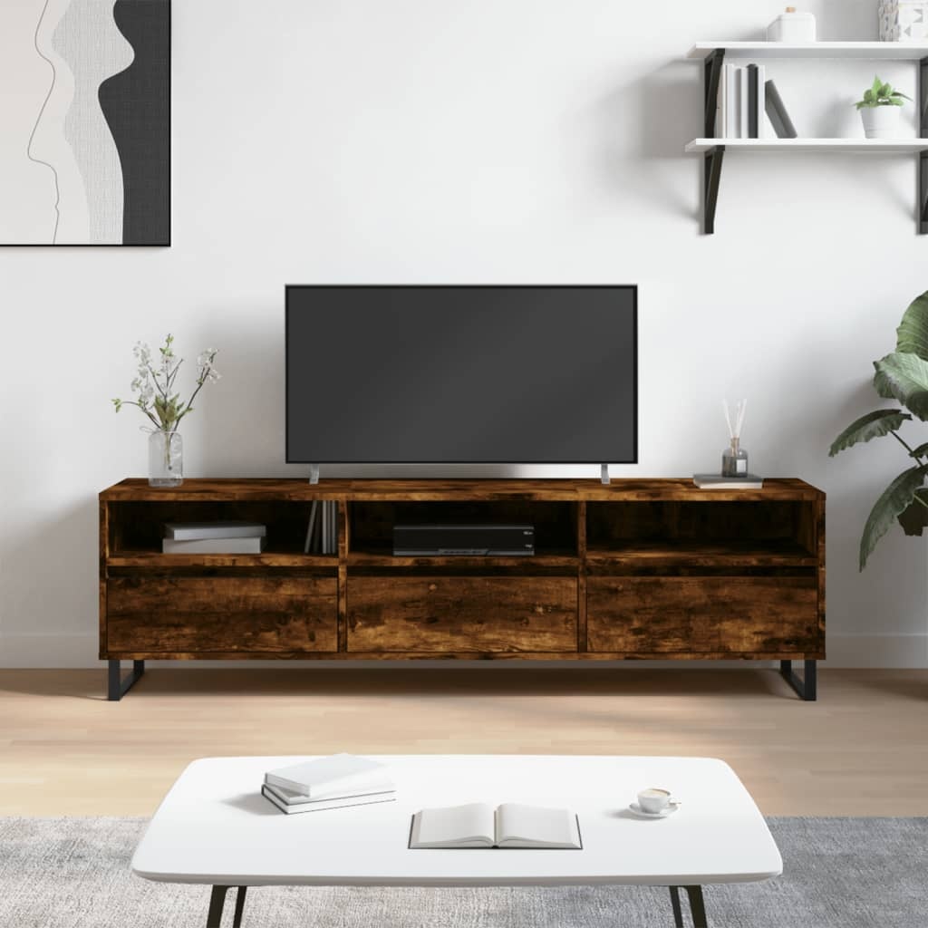 vidaXL Tv-meubel 150x30x44,5 cm bewerkt hout gerookt eikenkleurig