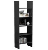 vidaXL Boekenkast 60x35x180 cm spaanplaat hoogglans grijs