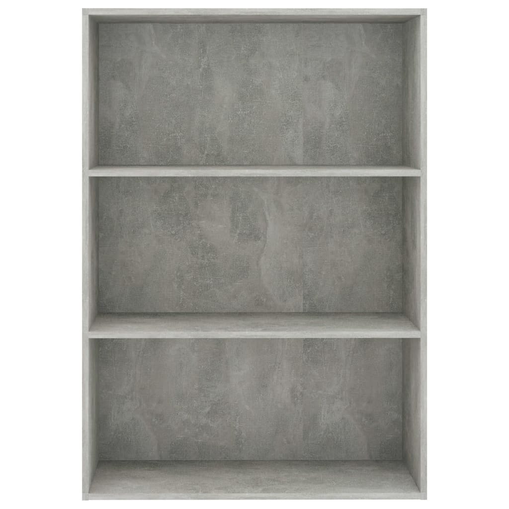 vidaXL Boekenkast met 3 schappen 80x30x114 cm spaanplaat betongrijs