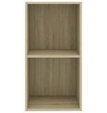 vidaXL Boekenkast met 2 schappen 40x30x76,5 cm bewerkt hout sonoma eik