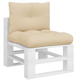 vidaXL Palletkussens 2 st stof beige