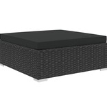 vidaXL 7-delige Loungeset met kussens poly rattan zwart