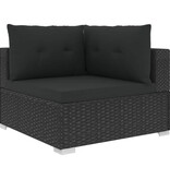 vidaXL 10-delige Loungeset met kussens poly rattan zwart