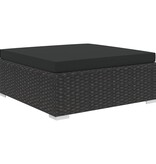 vidaXL 10-delige Loungeset met kussens poly rattan zwart