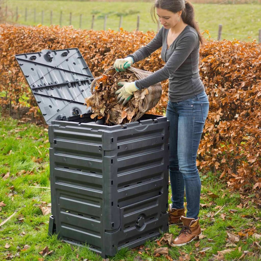 vidaXL Compostbak 300 L zwart