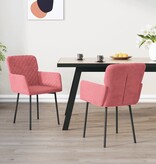 vidaXL Eetkamerstoelen 2 st fluweel roze