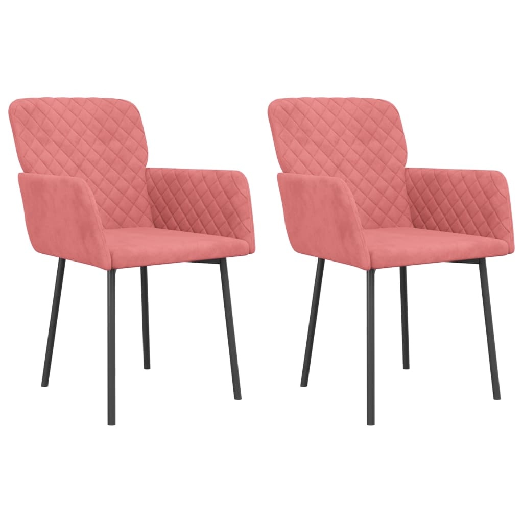 vidaXL Eetkamerstoelen 2 st fluweel roze