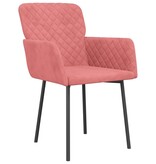 vidaXL Eetkamerstoelen 2 st fluweel roze