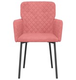 vidaXL Eetkamerstoelen 2 st fluweel roze