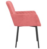 vidaXL Eetkamerstoelen 2 st fluweel roze