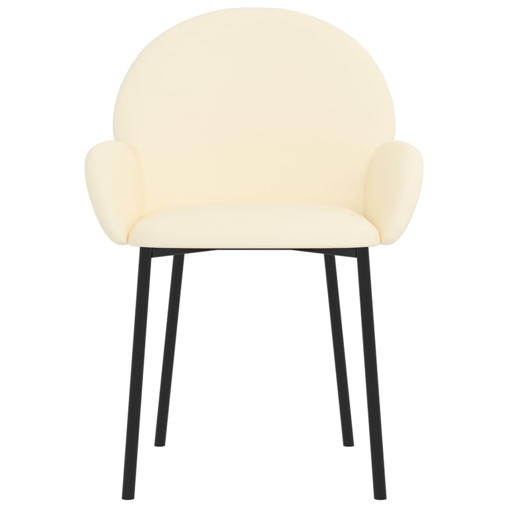 vidaXL Eetkamerstoelen 2 st kunstleer crèmekleurig