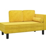 vidaXL Chaise longue met kussens en bolster fluweel geel