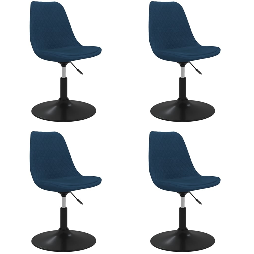 vidaXL Eetkamerstoelen draaibaar 4 st fluweel blauw