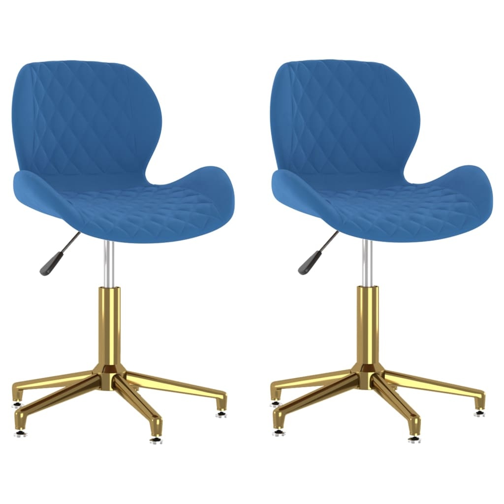 vidaXL Eetkamerstoelen draaibaar 2 st fluweel blauw