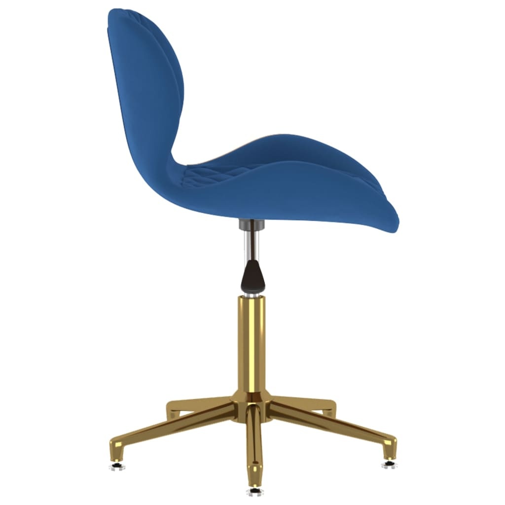 vidaXL Eetkamerstoelen draaibaar 2 st fluweel blauw