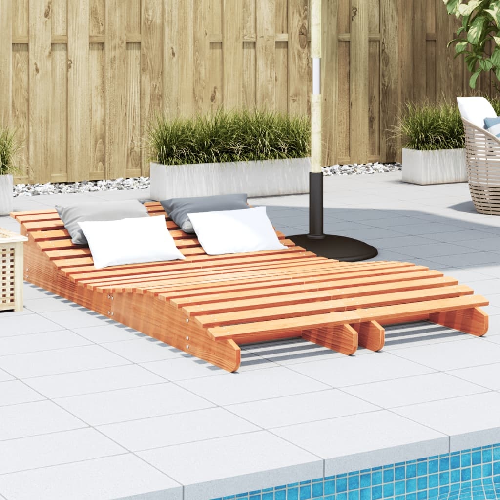 VidaXL Ligbedden 2 st 205x60x31,5 cm massief grenenhout wasbruin