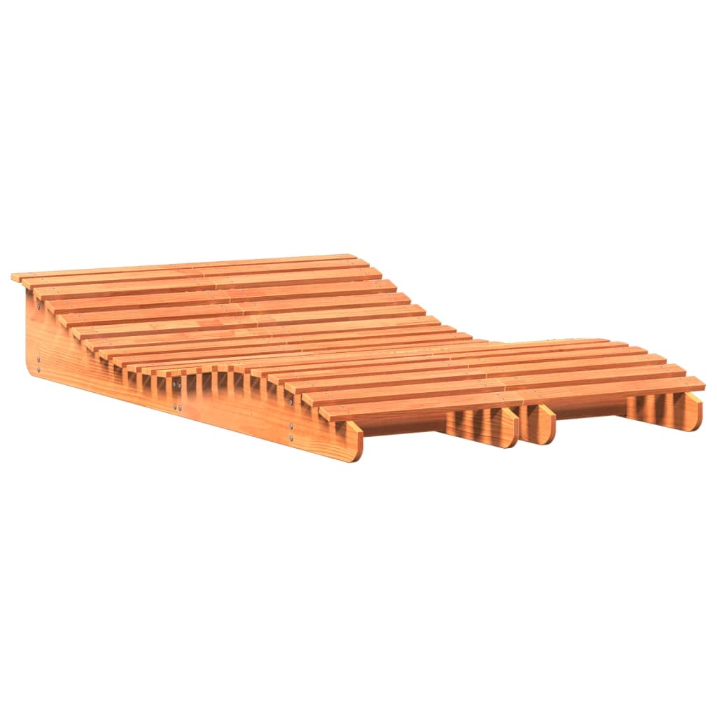 VidaXL Ligbedden 2 st 205x60x31,5 cm massief grenenhout wasbruin