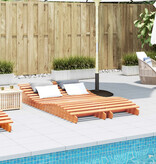 VidaXL Ligbedden 2 st 205x60x31,5 cm massief grenenhout wasbruin