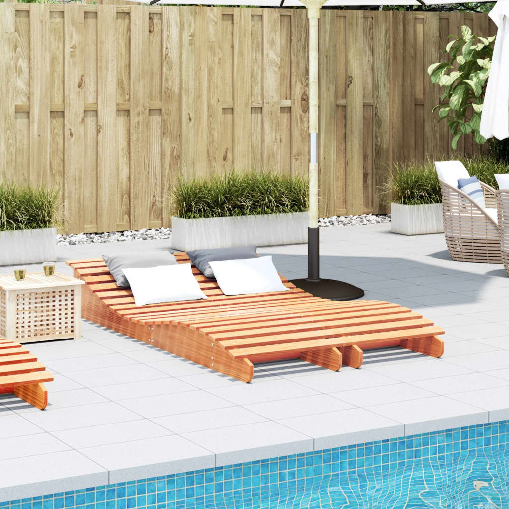 VidaXL Ligbedden 2 st 205x60x31,5 cm massief grenenhout wasbruin