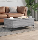 VidaXL Salontafel met wielen 91x55x34 cm bewerkt hout grijs sonoma