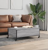 VidaXL Salontafel met wielen 91x55x34 cm bewerkt hout grijs sonoma
