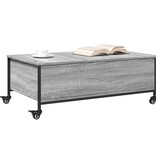 VidaXL Salontafel met wielen 91x55x34 cm bewerkt hout grijs sonoma
