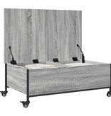 VidaXL Salontafel met wielen 91x55x34 cm bewerkt hout grijs sonoma