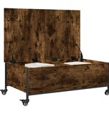 vidaXL Salontafel met wielen 91x55x34 cm bewerkt hout gerookt eiken