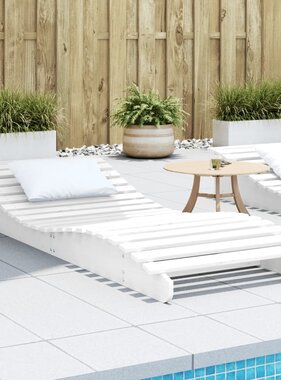 VidaXL Ligbed 205x80x31,5 cm massief grenenhout wit