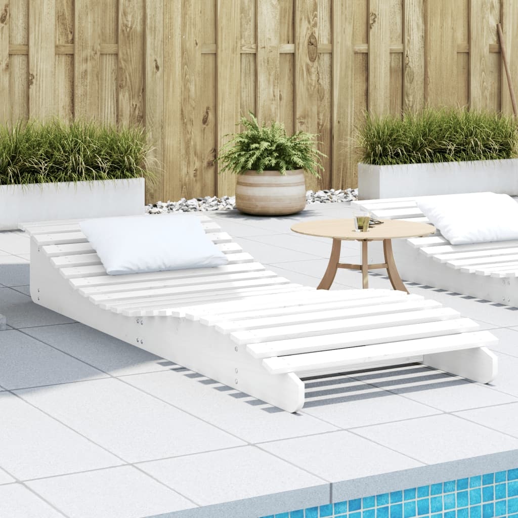 VidaXL Ligbed 205x80x31,5 cm massief grenenhout wit