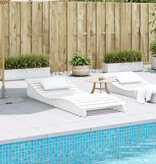 VidaXL Ligbed 205x80x31,5 cm massief grenenhout wit