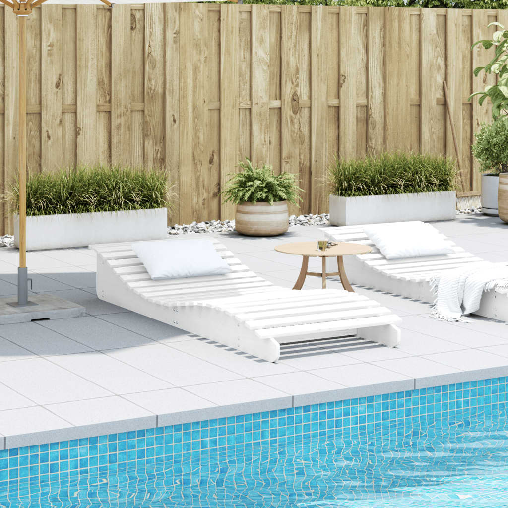 VidaXL Ligbed 205x80x31,5 cm massief grenenhout wit