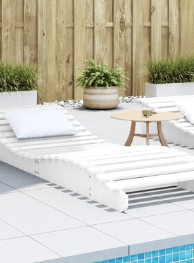 VidaXL Ligbed 205x70x31,5 cm massief grenenhout wit