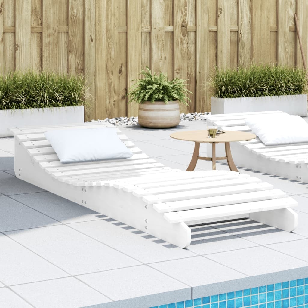 VidaXL Ligbed 205x70x31,5 cm massief grenenhout wit