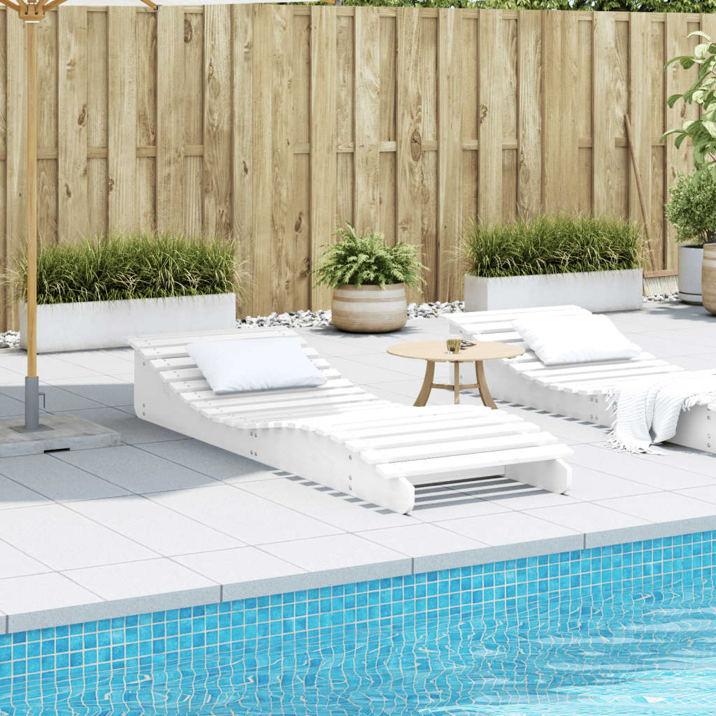 VidaXL Ligbed 205x70x31,5 cm massief grenenhout wit