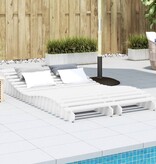 VidaXL Ligbedden 2 st 205x60x31,5 cm massief grenenhout wit