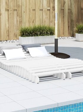 VidaXL Ligbedden 2 st 205x60x31,5 cm massief grenenhout wit