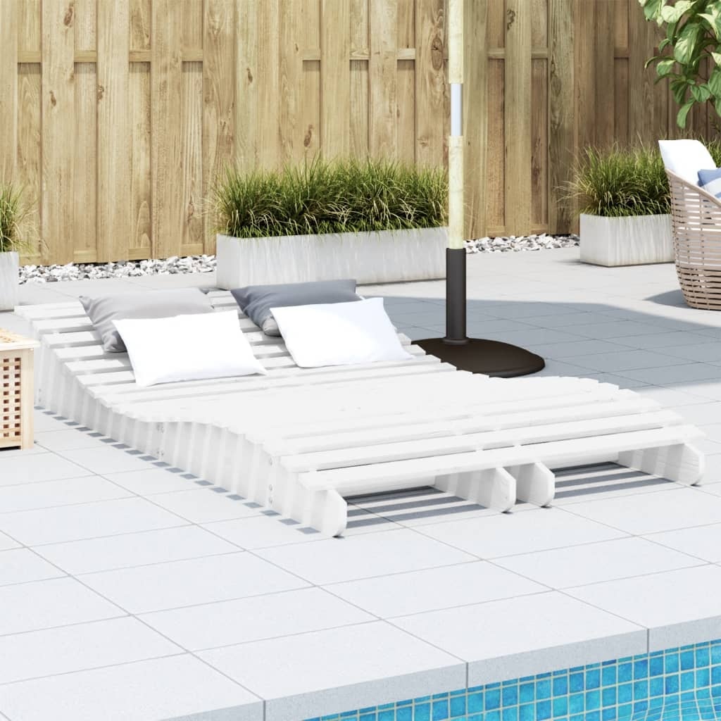 VidaXL Ligbedden 2 st 205x60x31,5 cm massief grenenhout wit