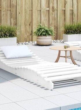 VidaXL Ligbed 205x60x31,5 cm massief grenenhout wit