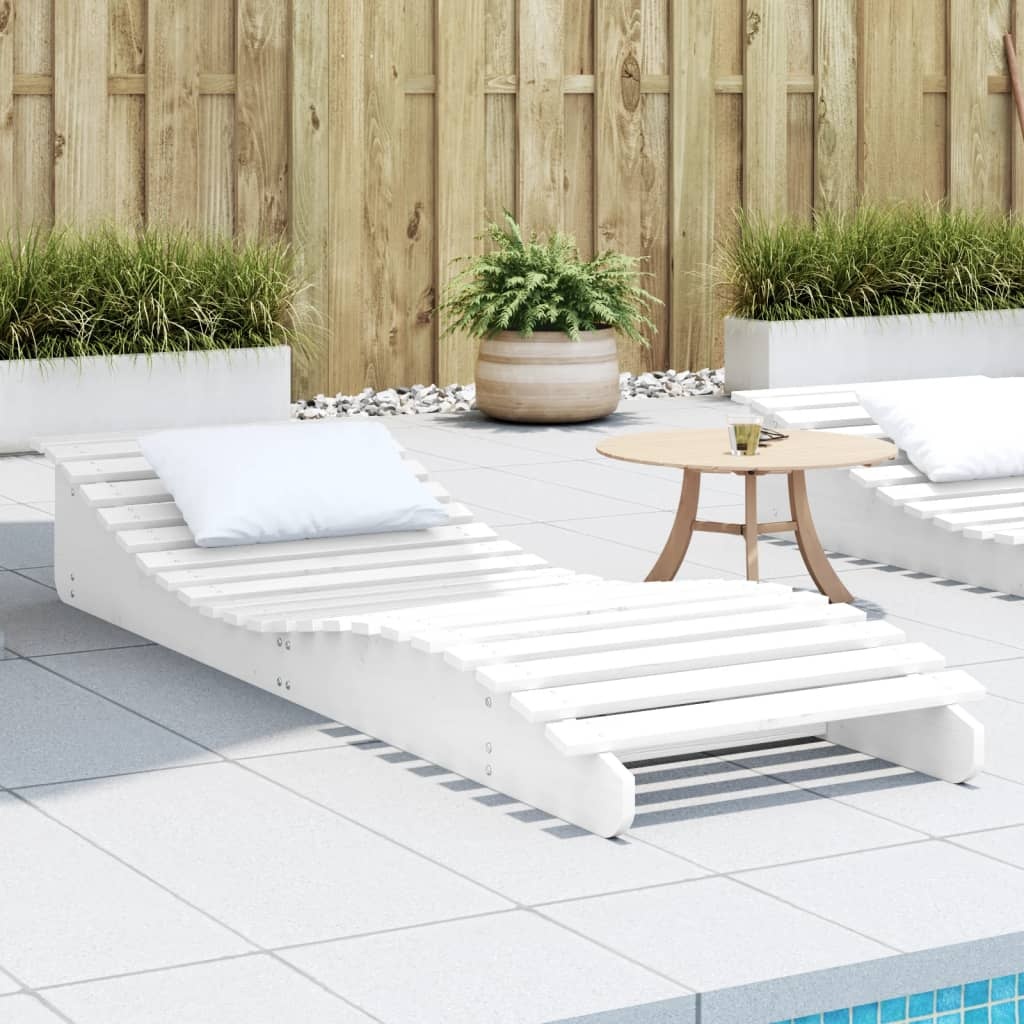 VidaXL Ligbed 205x60x31,5 cm massief grenenhout wit