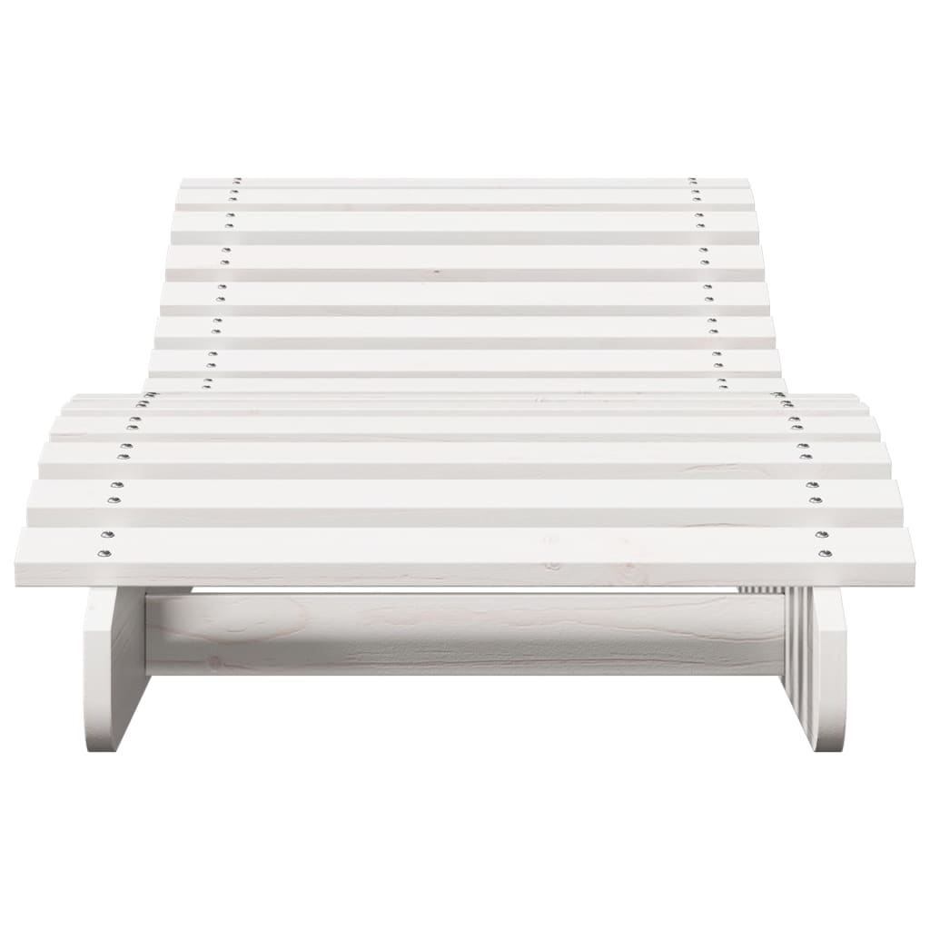 VidaXL Ligbed 205x60x31,5 cm massief grenenhout wit