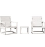 VidaXL 3-delige Loungeset massief grenenhout wit