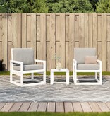 VidaXL 3-delige Loungeset massief grenenhout wit