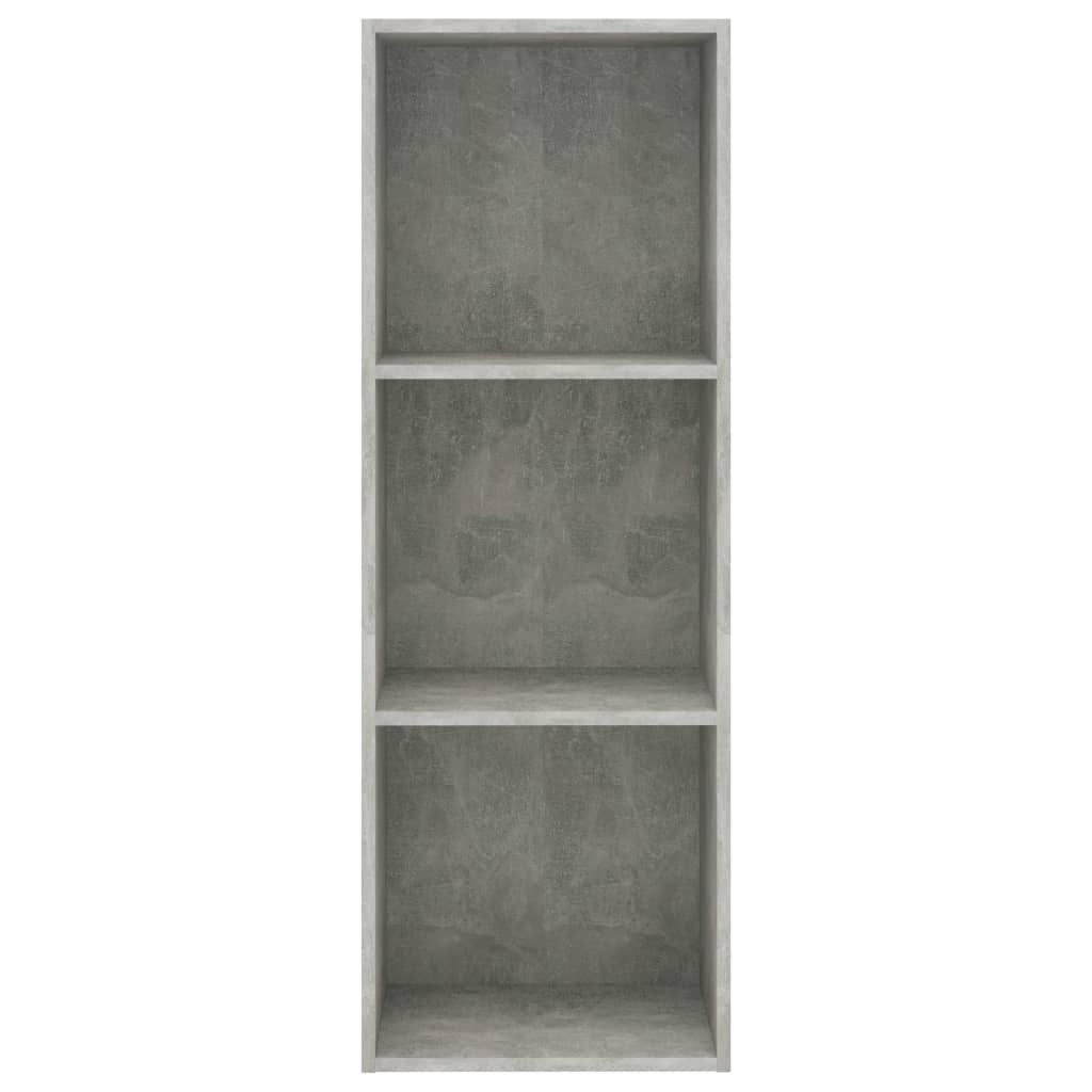 vidaXL Boekenkast met 3 schappen 40x30x114 cm spaanplaat betongrijs